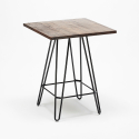 ensemble table 60x60cm 4 tabourets bois métal industriel oudin noix Catalogue