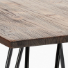 ensemble table 60x60cm 4 tabourets bois métal industriel oudin noix Choix