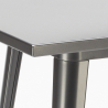ensemble table haute 60x60cm 4 tabourets style Lix métal bois bar cuisine buch 