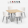 Ensemble 4 Chaises et 1 Table Carrée 80x80cm Design Industriel Claw Light Remises
