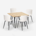 Ensemble 4 Chaises et 1 Table Carrée 80x80cm Design Industriel Claw Light Prix
