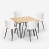 Ensemble 4 Chaises et 1 Table Carrée 80x80cm Design Industriel Claw Light Prix