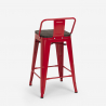 ensemble 4 tabourets table 60x60cm bois métal bar industriel peaky 