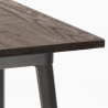 ensemble 4 tabourets table 60x60cm bois métal bar industriel peaky 