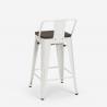 ensemble 4 tabourets style table 60x60cm bois métal industriel peaky black 