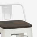 ensemble 4 tabourets style table 60x60cm bois métal industriel peaky black 
