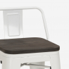 ensemble 4 tabourets style table 60x60cm bois métal industriel peaky black 