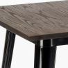 ensemble 4 tabourets style table 60x60cm bois métal industriel peaky black 