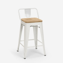 ensemble 4 tabourets style table blanche 60x60cm industriel bucket steel white Dimensions