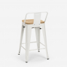 ensemble 4 tabourets style table blanche 60x60cm industriel bucket steel white Prix