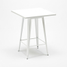 ensemble 4 tabourets style table blanche 60x60cm industriel bucket steel white 