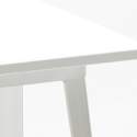 ensemble 4 tabourets style table blanche 60x60cm industriel bucket steel white 