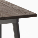 ensemble table haute 60x60cm 4 tabourets bois métal industriel bruck wood 