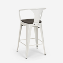 ensemble table haute 60x60cm 4 tabourets bois métal industriel bruck wood 