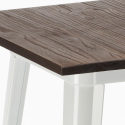 ensemble 4 tabourets table 60x60cm bois métal bar bruck wood white 