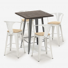 ensemble table 60x60cm et 4 tabourets de style bar cuisine industriel bruck top light Choix