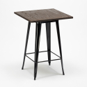 ensemble table haute 60x60cm et 4 tabourets style bar cuisine bruck black top light Dimensions