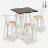 ensemble table haute 60x60cm 4 tabourets bar cuisine bruck white top light Promotion