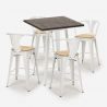 ensemble table haute 60x60cm 4 tabourets bar cuisine bruck white top light Catalogue