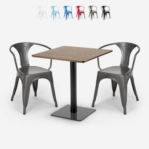 ensemble 2 chaises style Lix et table horeca 70x70cm bar restaurants starter Promotion