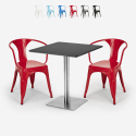 ensemble 2 chaises style Lix et table 70x70cm horeca bar restaurants starter silver Catalogue