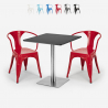 ensemble 2 chaises style Lix et table 70x70cm horeca bar restaurants starter silver Catalogue
