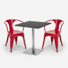 ensemble 2 chaises style Lix et table 70x70cm horeca bar restaurants starter silver 