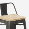 ensemble 4 tabourets vintage style Lix table haute 60x60cm bar industriel rhodes Dimensions