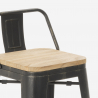 ensemble table haute 60x60cm 4 tabourets Lix vintage bar industriel rhodes noix Modèle