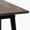 ensemble 4 tabourets bois métal style vintage bar table haute 60x60cm axel black 