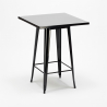 ensemble 4 tabourets vintage style et table haute noire 60x60cm industriel rush black Achat