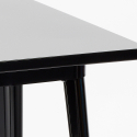 ensemble 4 tabourets vintage style et table haute noire 60x60cm industriel rush black 