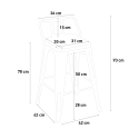 ensemble table haute 60x60cm blanc 4 tabourets vintage bar rush white 