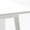 ensemble table haute 60x60cm blanc 4 tabourets Lix vintage bar rush white 