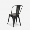 ensemble 4 chaises vintage industriel style Lix table noire 80x80cm cuisine restaurant state black 