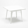 ensemble 4 chaises industriel style Lix table blanche 80x80cm métal state white 