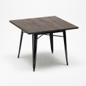 ensemble 4 chaises style Lix vintage table à manger 80x80cm bois métal burton black 