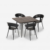 Ensemble Table Carrée 80x80cm Industriel et 4 Chaises Design Cuisine Restaurant Moderne Reeve Achat