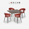 Ensemble Table À Manger 80x80cm Bois Métal et 4 Chaises Cuisine Restaurant Design Reeve White Catalogue