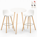 Ensemble Table Ronde 60cm et 2 Tabourets Design Scandinave Ojala Light Promotion