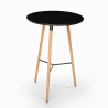 Ensemble 2 Tabourets Design et Table Haute Ronde Noire diamètre 60cm Ojala Dark 
