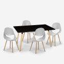 Ensemble de 4 Chaises Design Scandinave et 1 Table Rectangulaire 80x120cm Cuisine salle à manger Restaurant Flocs Dark Catalogue
