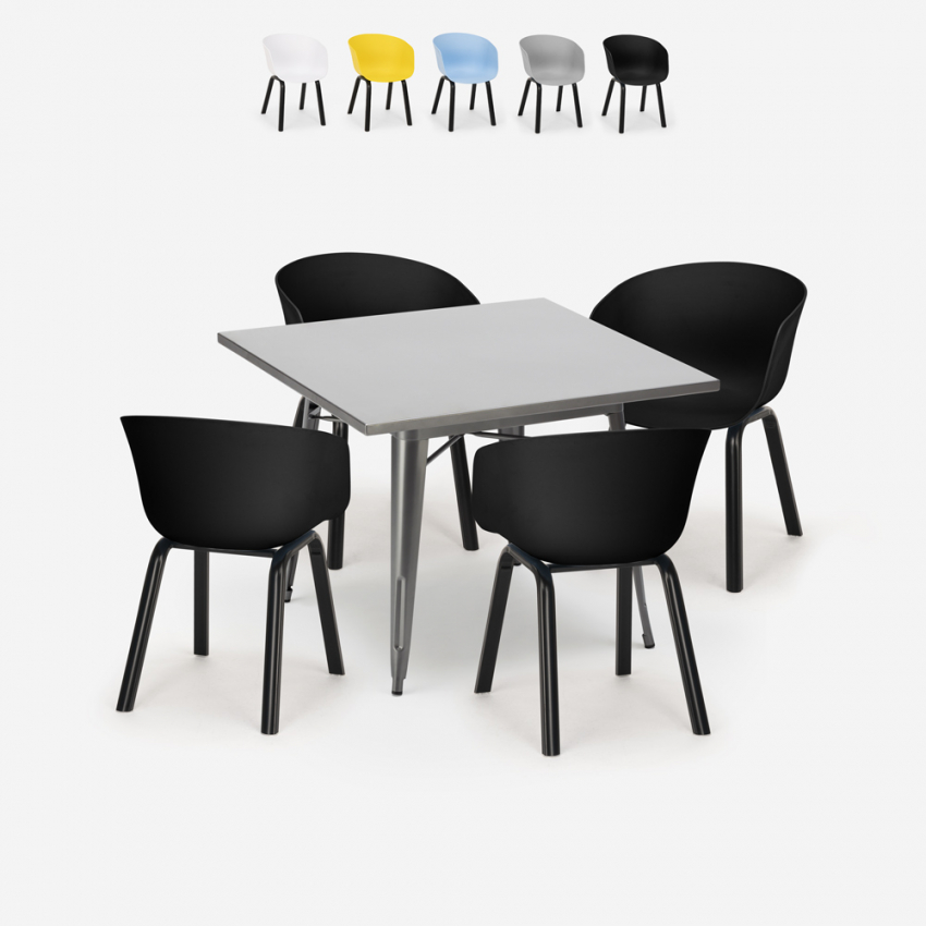 Ensemble Table À Manger Carrée 80x80cm 4 Chaises Design Moderne Krust Réductions Ensemble Table À Manger Carrée 80x80cm 4 Chaises Design Moderne Krust Réductions