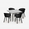 Ensemble Table À Manger Carrée 80x80cm 4 Chaises Design Moderne Krust Prix