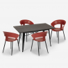 Ensemble Table À Manger 120x60cm 4 Chaises Design Moderne Cuisine Tecla 