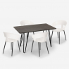 Ensemble de 4 Chaises Design Moderne et Table À Manger 120x60cm Industriel Sixty Caractéristiques