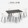 Ensemble de 4 Chaises Design Moderne et Table À Manger 120x60cm Industriel Sixty Vente