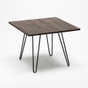 Ensemble 1 Table 80x80cm Industriel et 4 Chaises Design Simili Cuir Cuisine Bar Wright Dark Dimensions