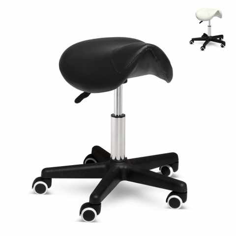Tabouret à roulettes pour esthéticienne manucure pédicure en simili cuir selle de cheval Professional Promotion