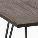 ensemble table carrée 80x80cm bois métal 4 chaises vintage style Lix hedges dark 